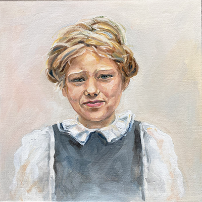 olieverf portret van een meisje met losse schildertoets