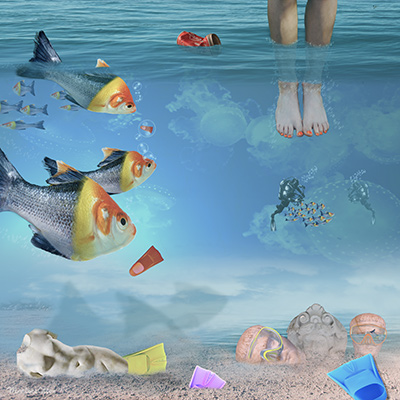 digitale kunstwerk van Marloes Otten genaamd Lemonfish